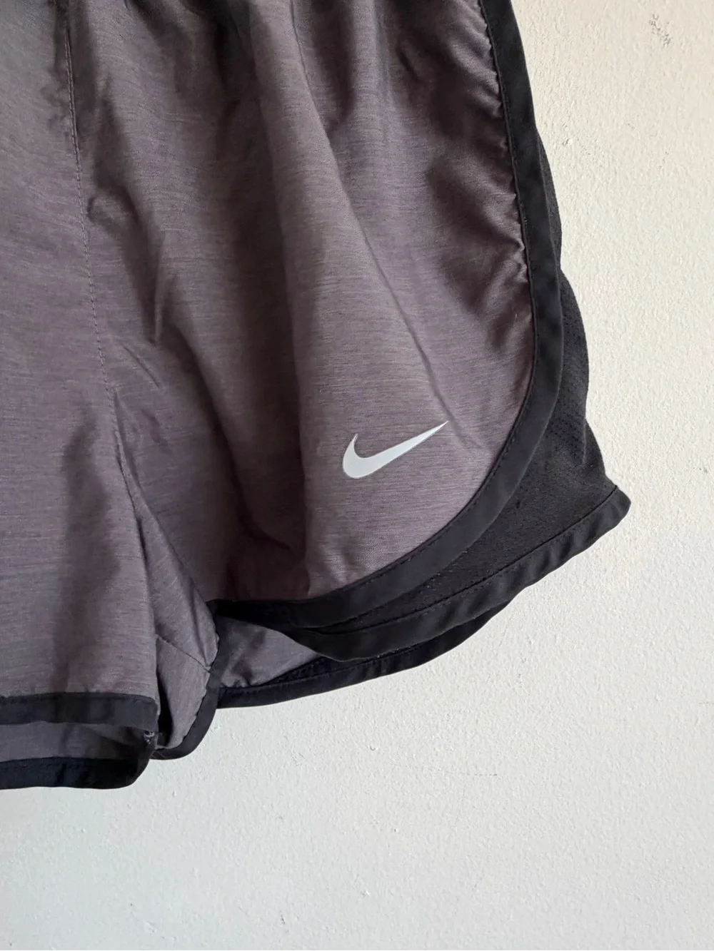 Nike Women's Gray Athletic Shorts with Black Trim